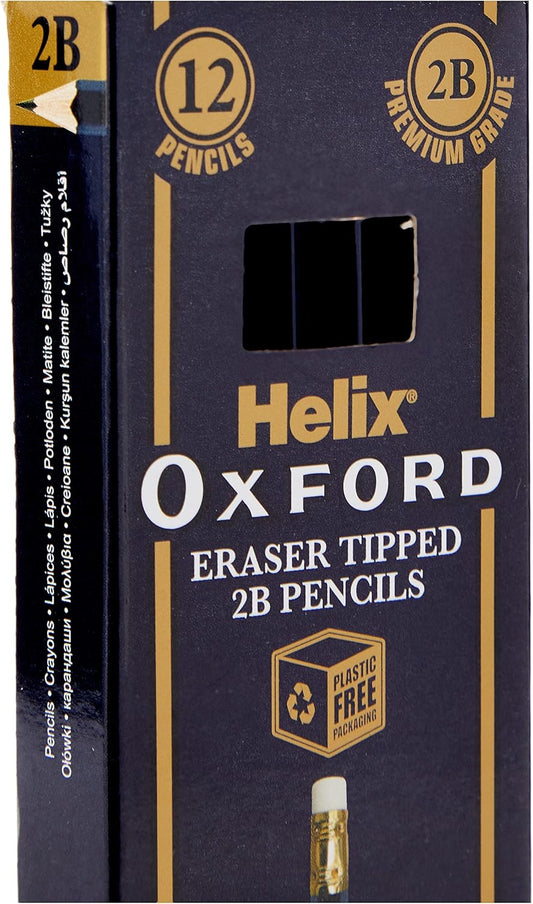 12 Helix Oxford Eraser Tipped HB#2 Pencils 2