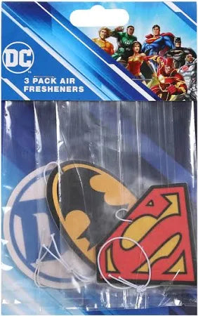 3 Pack Air Fresheners - DC Comics Batman, Superman, The Flash