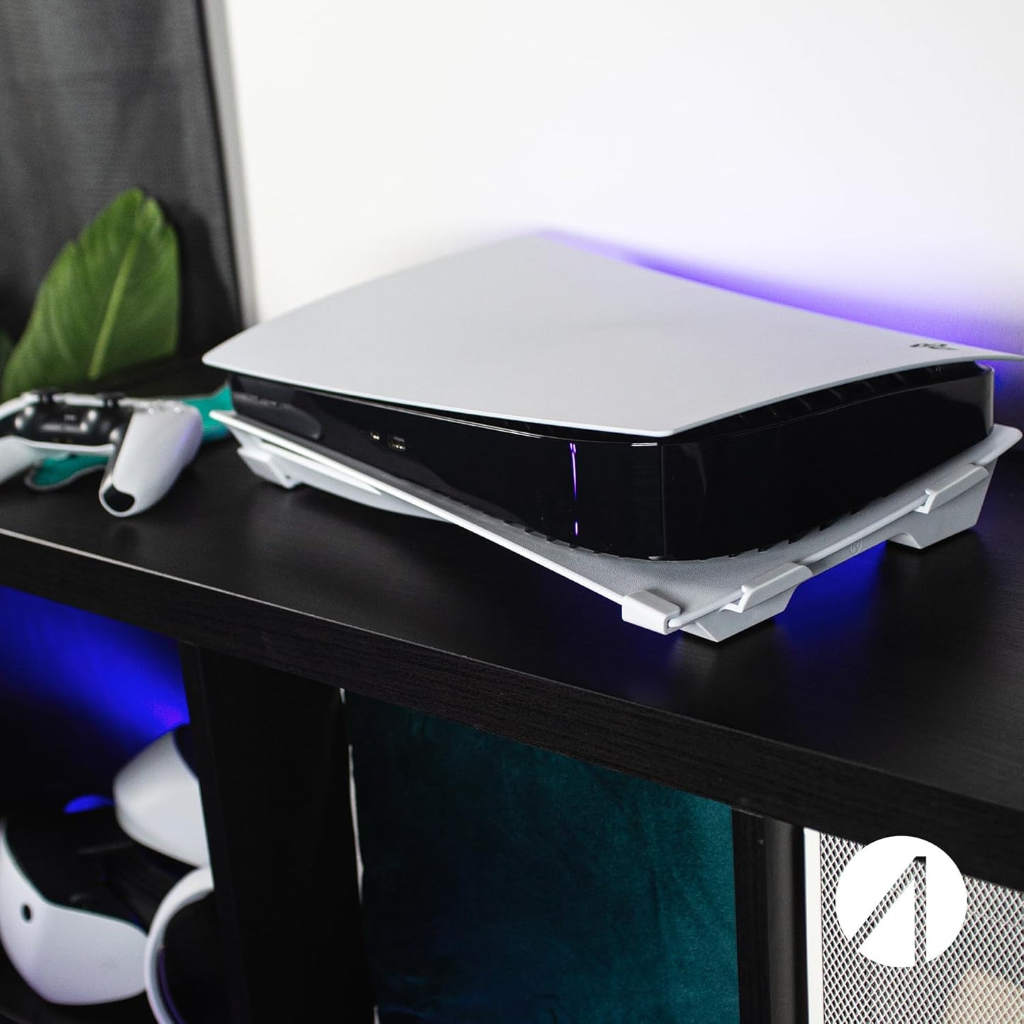 STEALTH Horizontal Console Stand Compatible With PS5 with Improved Airflow, Easy Storage, Non-slip Base Compatible with Disc and Digital Versions