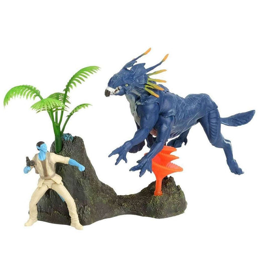 Avatar World of Pandora Blacklight Glow Jake Sully vs Thanator