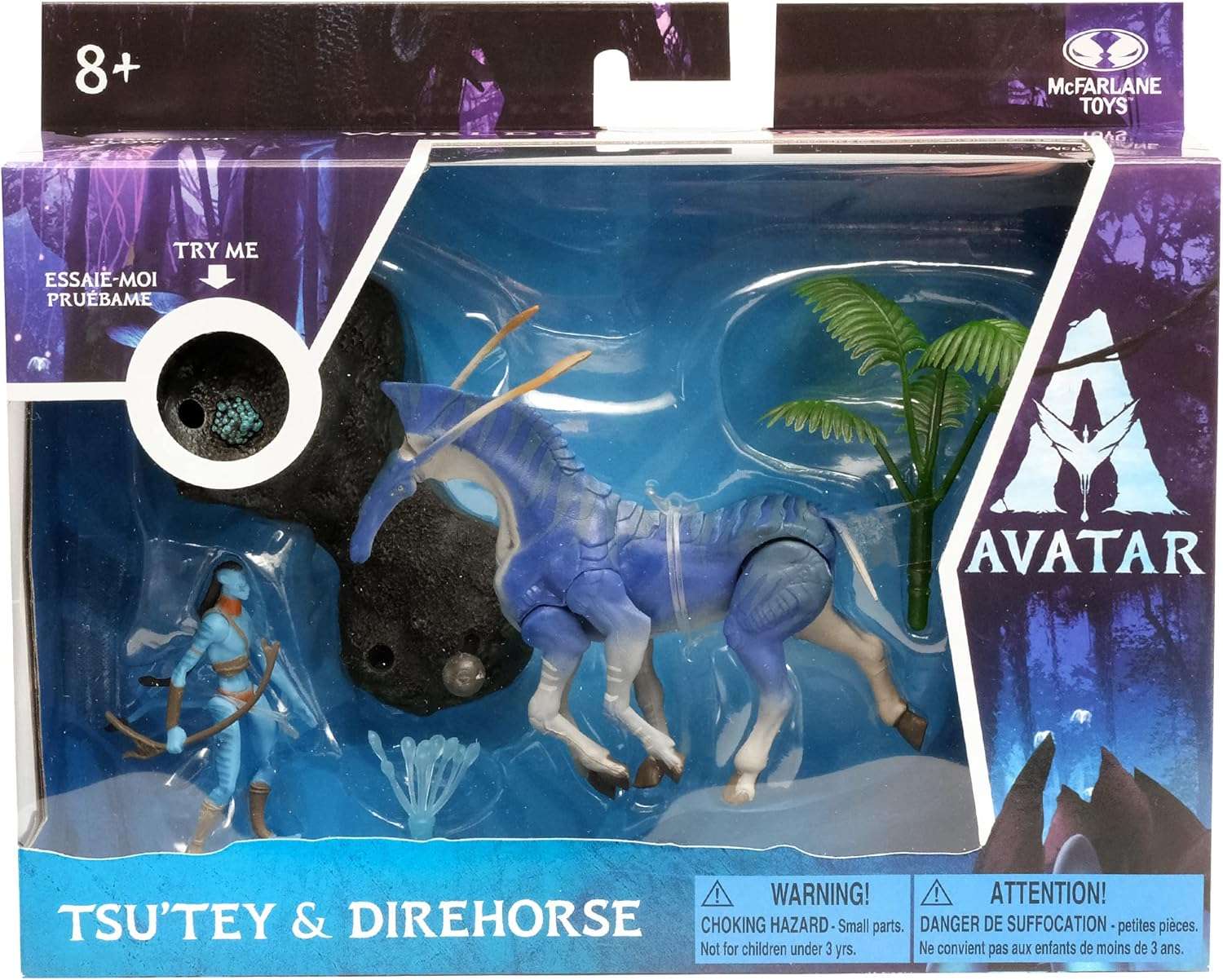 Avatar World of Pandora - Tsu'Tey & Direhorse Blacklight Glow Collectable Action Figure 2