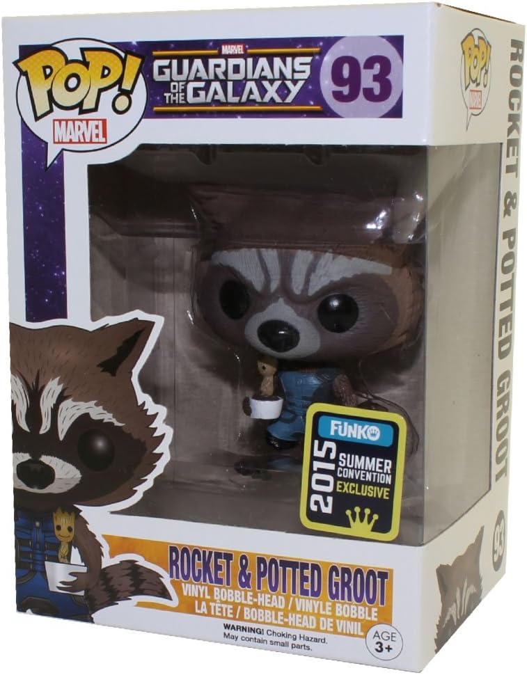 Funko Pop! Vinyl - Marvel Guardians of the Galaxy Rocket & Potted Groot 2015 Summer Convention Exclusive #93