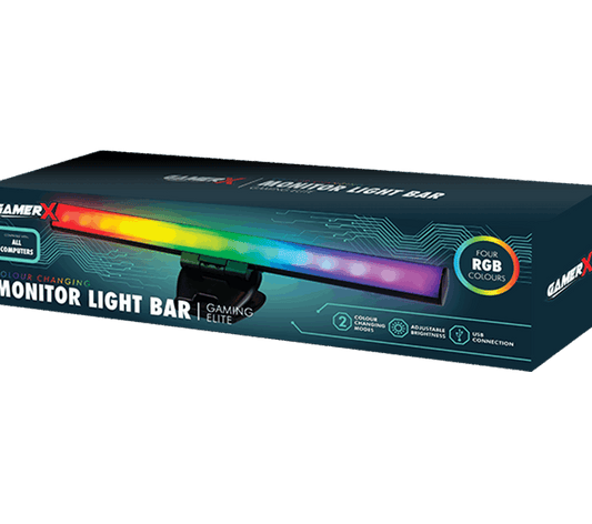 GamerX Colour Changing Monitor Light Bar - Gaming Elite - Four RGB Colours