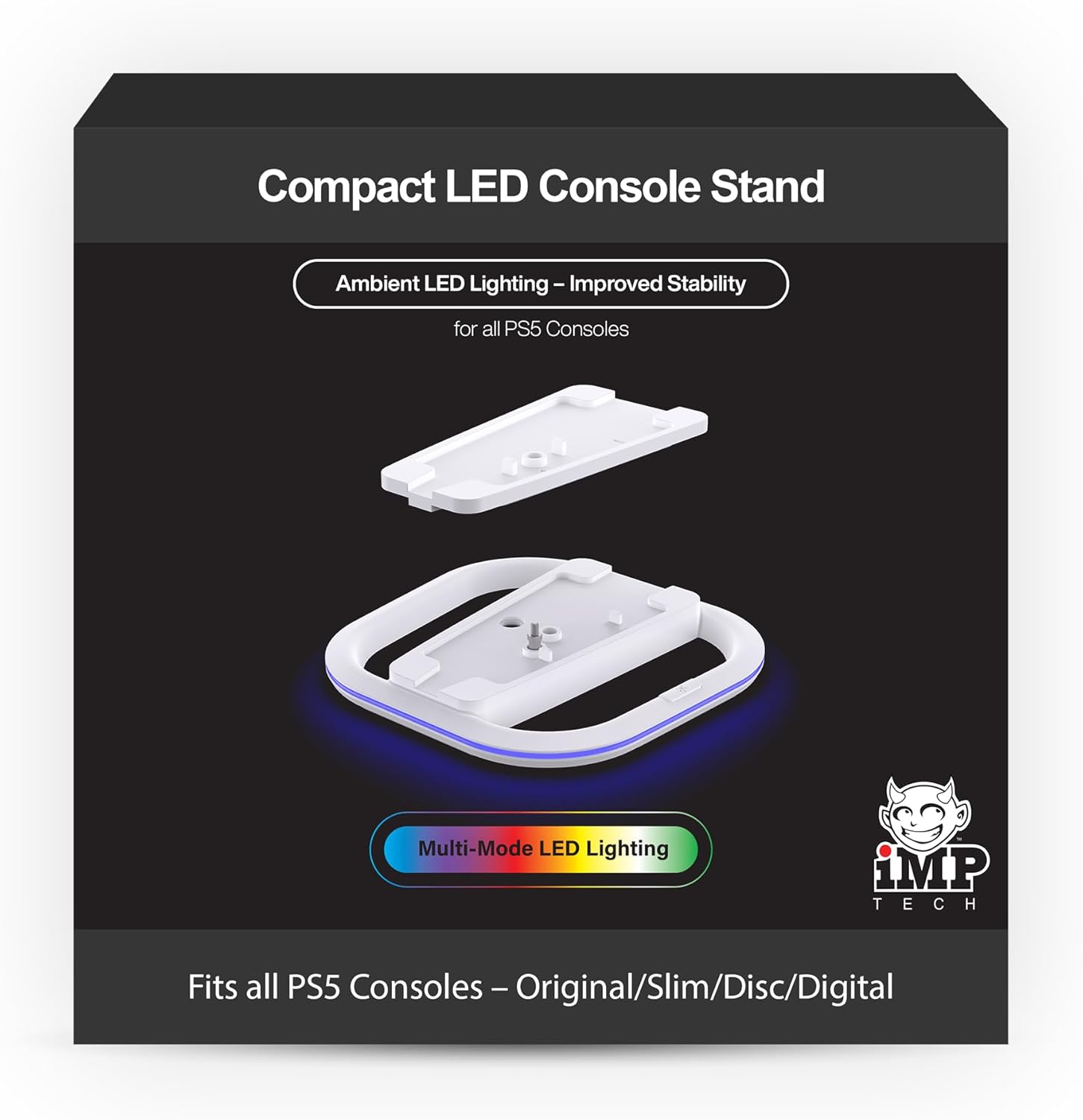 Imp Tech Compact LED Console Stand (Compatible with All PS5 Consoles)