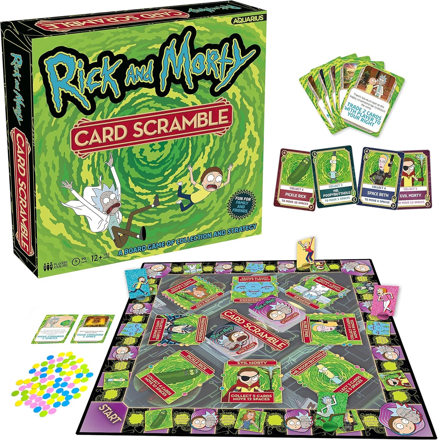 Rick and Morty Card Scramble - A Board Game of Collection and Strategy