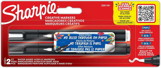 Sharpie Creative Paint Effect Markers - 2 Pack Black & White