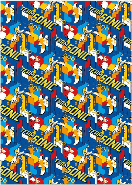 Sonic the Hedgehog Gift Wrap - 2 Sheets & 2 Tags
