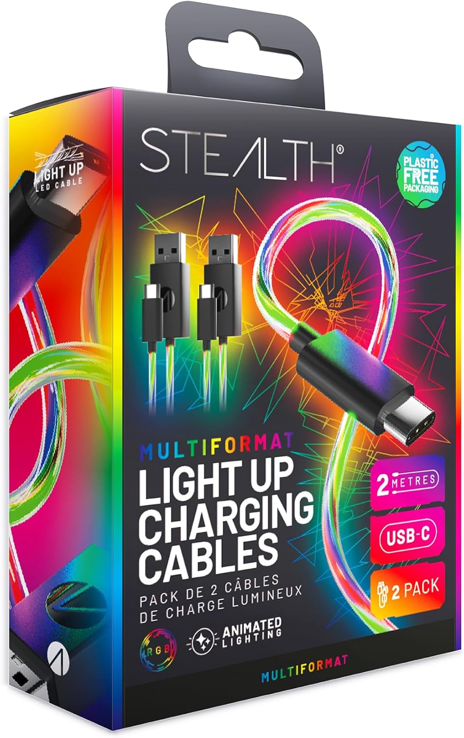 Stealth Multi-Format Light Up Charging Cables Pack of 2