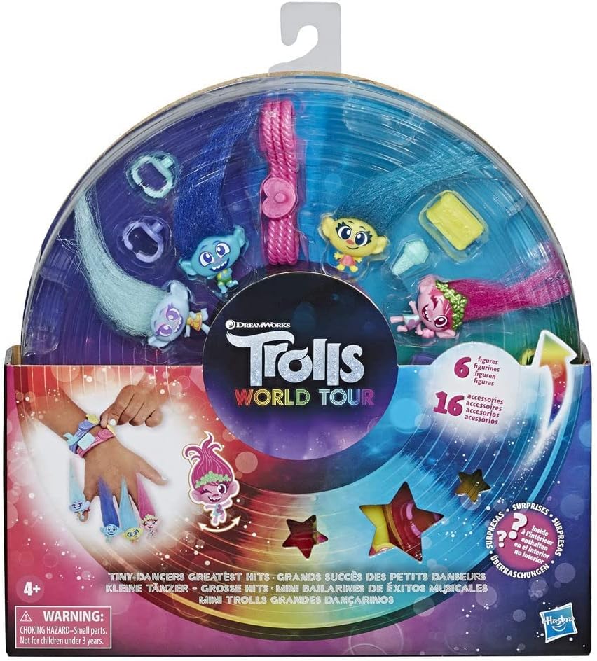 Trolls World Tour Tiny Dancers Greatest Hits - 6 Figures with 16 Accessories and Surprises!