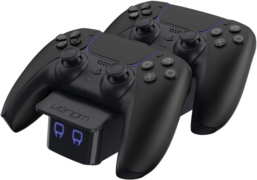 Venom Twin Docking Station for PS5 Dualsense Controllers - 2 USB-C Charging Dongles Included 2